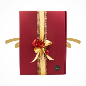 Geschenkkarton rot, ideal für Wein und Feinkost