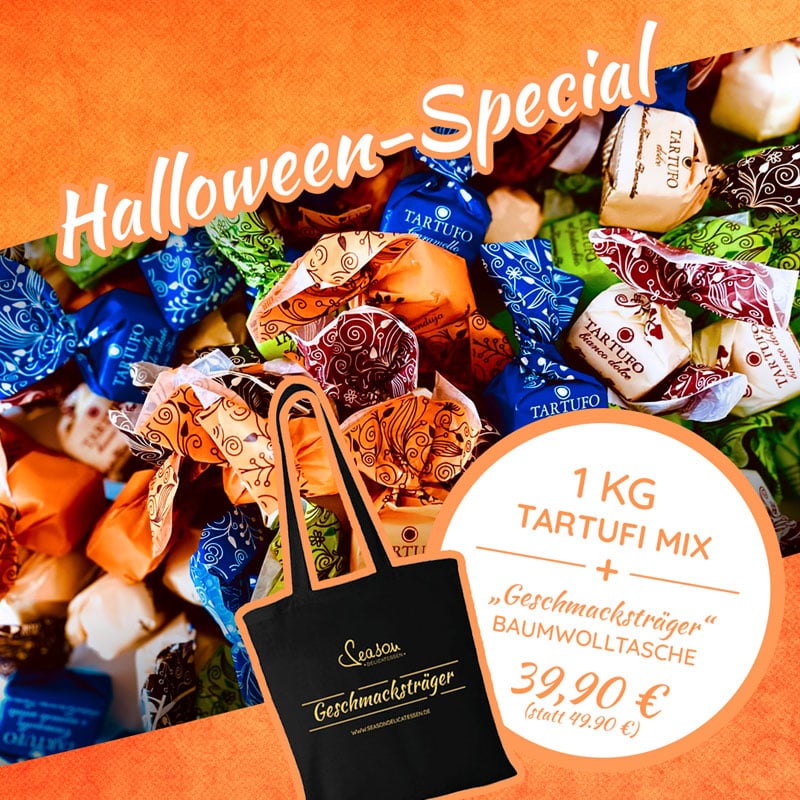 Halloween Special: 1kg Tartufi-Mix + gratis Baumwolltasche "Geschmacksträger".