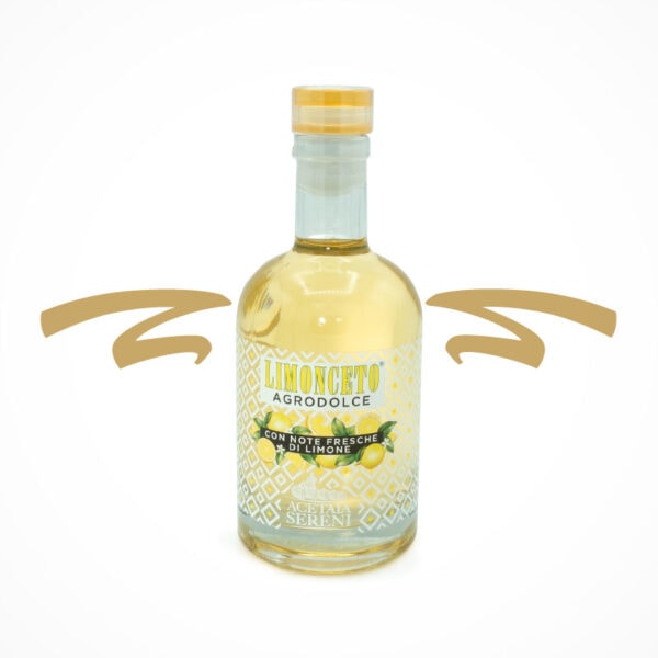 Condimento Agrodolce Bianco Limonceto, der frisch und fruchtig schmeckende Balsamessig. Zitronennote. Ideal zum Verfeinern und zum Marinieren.