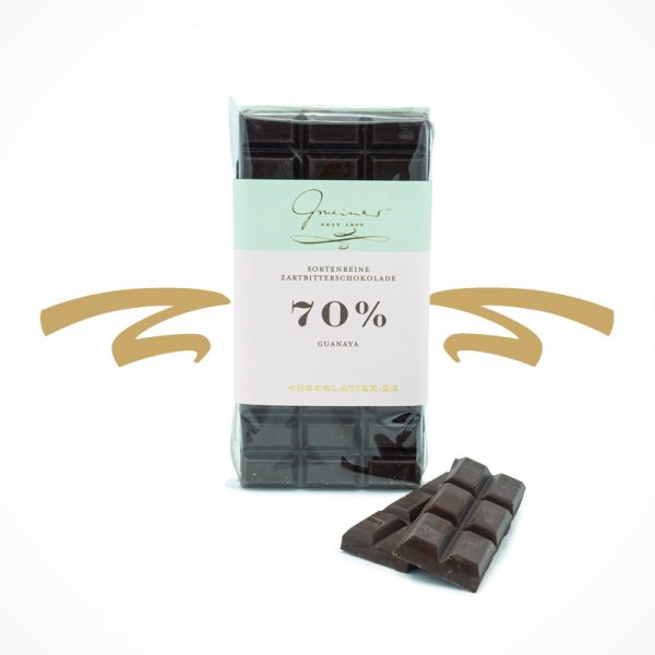 Handgeschöpfte Tafelschokolade Zartbitter Guanaya 70%