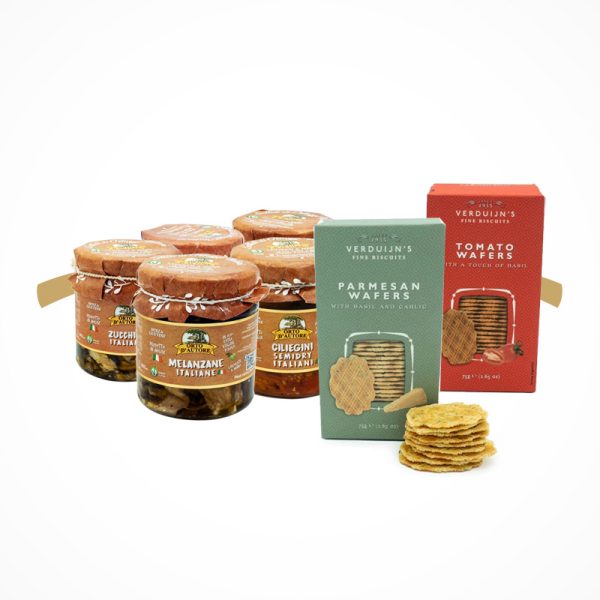 Genuss-Paket Antipasti-Auswahl mit mediterranen Waffel-Snacks
