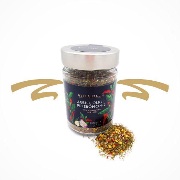 Gewürzmischung Aglio, Olio e Peperoncino im Glas